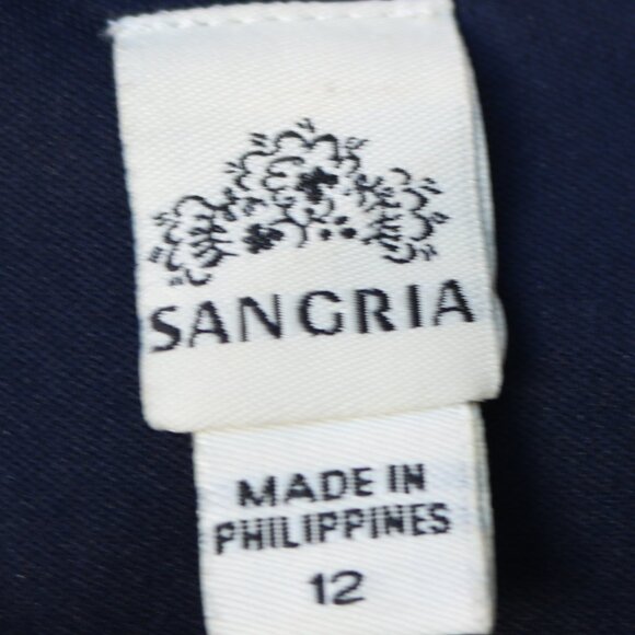 Sangria Navy Blue Knit Grecian Gathered Knit Rhinestone Trim Formal Maxi Dress - Picture 10 of 11